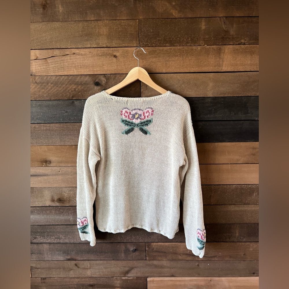Vintage Hand Knit Floral Sweater by Maurices – Size Small - Picture 8 of 10
